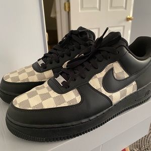 Black Nike Air Force one customs size 11 men as is